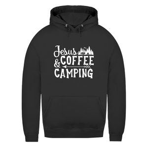 Damen Hoodie jesus coffee camping