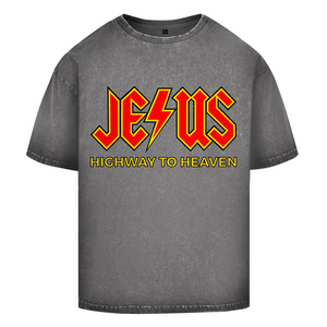 Oversize Washed T-Shirt jesus highway to heaven