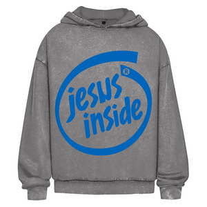 Oversize Washed Hoodie jesus inside