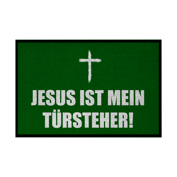 Fußmatte mit Gummirand jesus ist mein türsteher