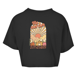 Damen Oversize Crop Top great is thy faithfulness lamentations 3:23