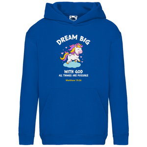 Kinder Hoodie with god all things are possible matthew 19:26