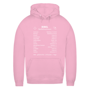 Damen Hoodie bibel notfallnummern