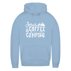 Damen Hoodie jesus coffee camping