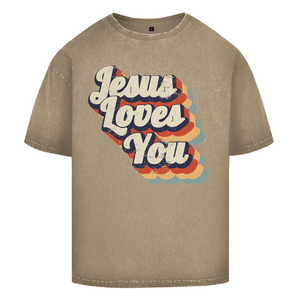 Oversize Washed T-Shirt jesus loves you