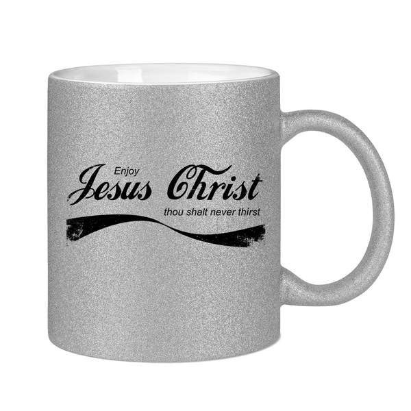 Glitzertasse enjoy jesus christ