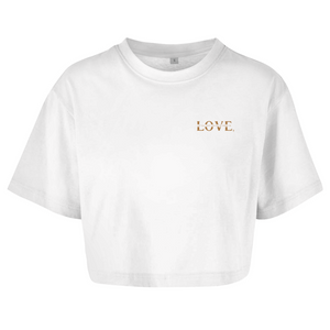 Damen Oversize Crop Top let all that you do be done in love