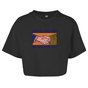 Damen Oversize Crop Top jesus and me we are like that