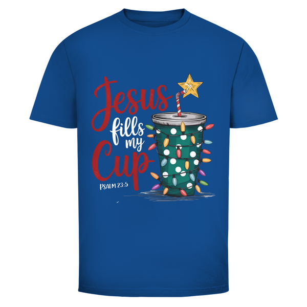 Herren T-Shirt jesus fills my cup psalm 23.5