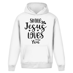 Oversize Hoodie Ohne Kordel smile jesus loves you