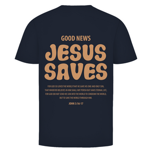 Herren T-Shirt jesus saves john 3:16-17