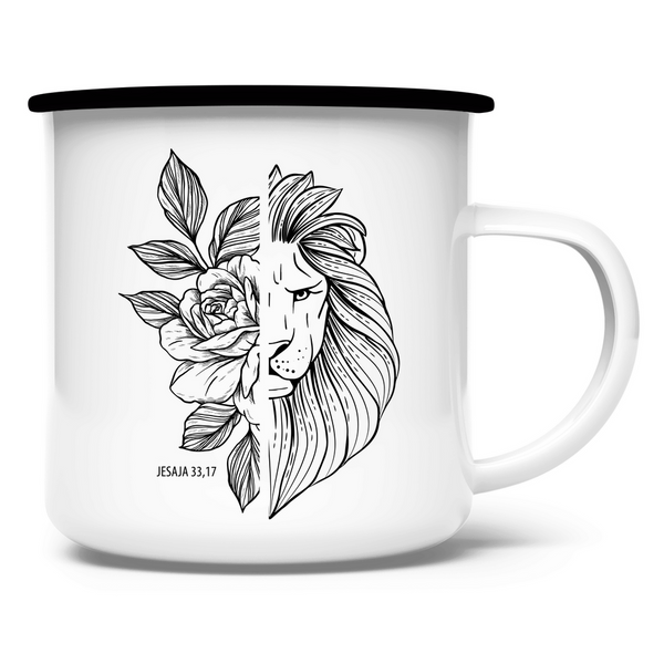 Emaille Tasse löwe jesaja 33,17