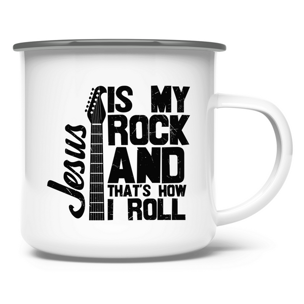 Emaille Tasse jesus is my rock gitarrenspieler