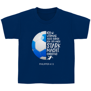 Kinder T-Shirt stark macht valleyball spieler philipper 4.13