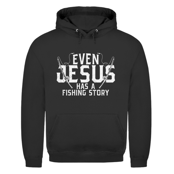 Herren Hoodie even jesus has a fishing story angler