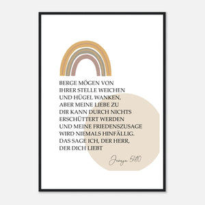 meine liebe zu dir jesaja 54.10 Poster mit Holzrahmen
