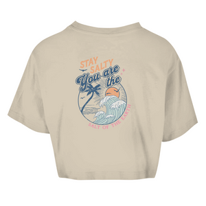 Damen Oversize Crop Top stay salty