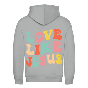 Damen Hoodie love like jesus retro