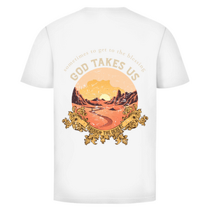 Herren T-Shirt god take us through the desert