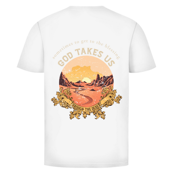 Herren T-Shirt god take us through the desert