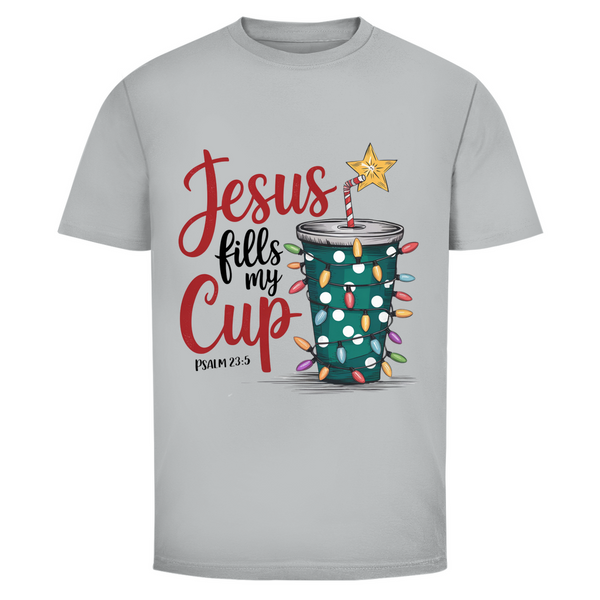 Herren T-Shirt jesus fills my cup psalm 23.5