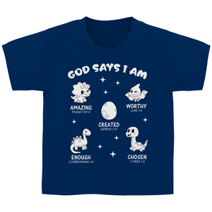 Kinder T-Shirt god says i am amazing psalm 139:14