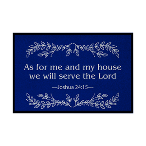 Fußmatte mit Gummirand we will serve the lord joshua 24:15