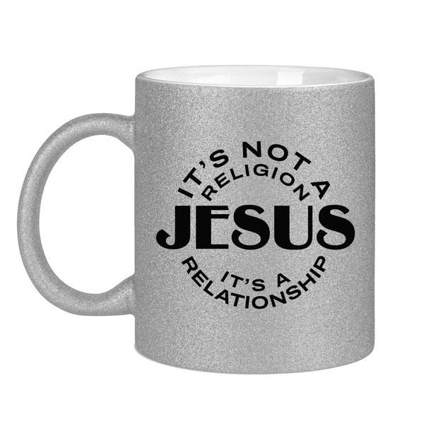 Glitzertasse jesus its a relationship