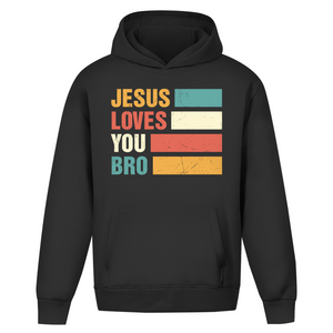 Oversize Hoodie Ohne Kordel jesus loves you bro