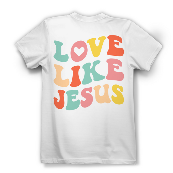 Damen Bio T-Shirt love like jesus retro