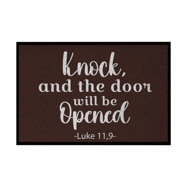 Fußmatte mit Gummirand knock and the door will be opened luke 11,9