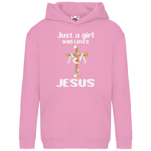 Kinder Hoodie Just a girl who loves jesus