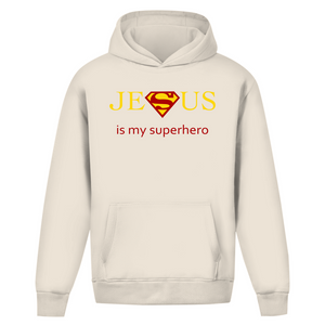 Oversize Hoodie Ohne Kordel jesus is my superhero
