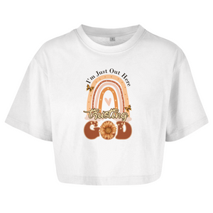 Damen Oversize Crop Top trusting god