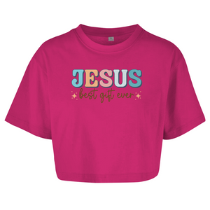 Damen Oversize Crop Top jesus best gift ever