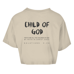 Damen Oversize Crop Top child of god galatians 3:26