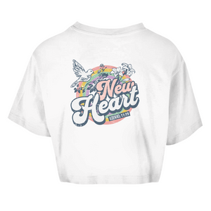 Damen Oversize Crop Top new heart ezekiel 11:19