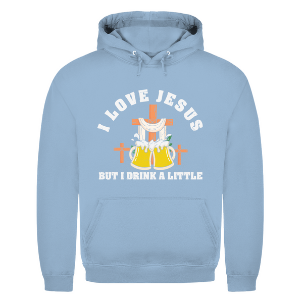 Herren Hoodie i love jesus but i drink a little bier