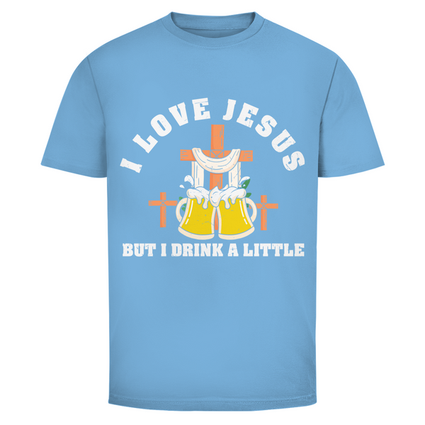 Herren T-Shirt i love jesus but i drink a little bier