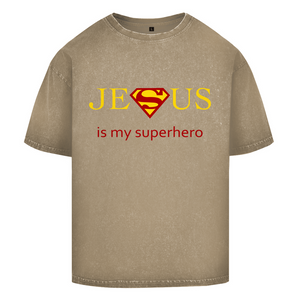 Oversize Washed T-Shirt jesus is my superhero