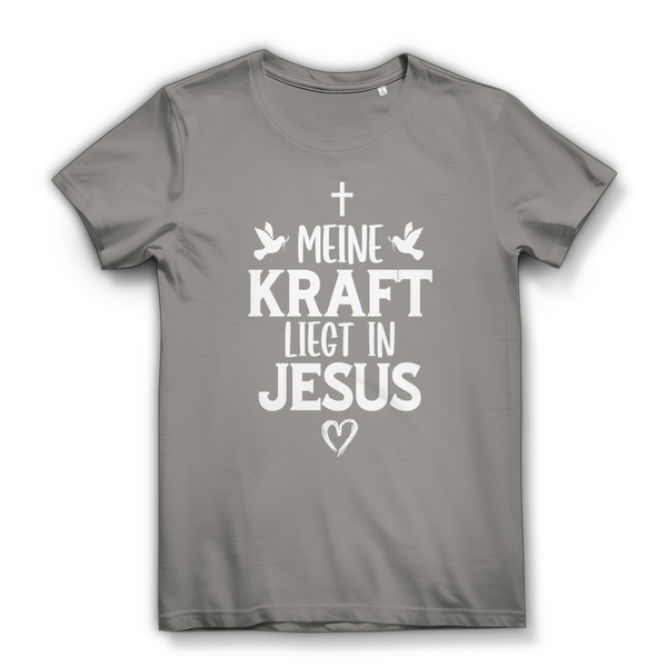 Damen Bio T-Shirt meine kraft liegt in jesus