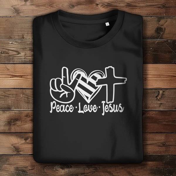 Damen Bio T-Shirt peace love jesus