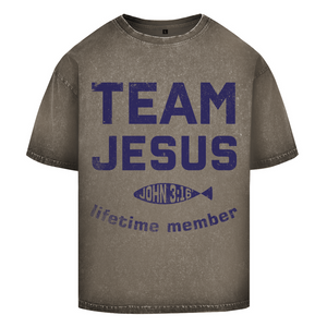 Oversize Washed T-Shirt team jesus john 3:16