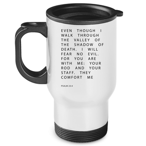 Edelstahl-Thermobecher i will fear no evil psalm 23:4