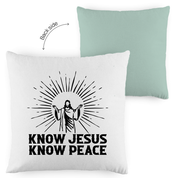 Kopfkissen zweifarbig know jesus know peace