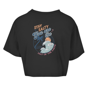 Damen Oversize Crop Top stay salty