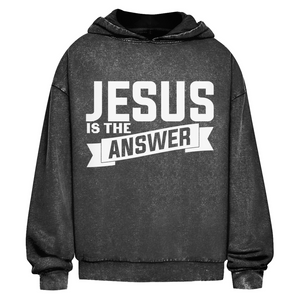 Oversize Washed Hoodie jesus is the answer