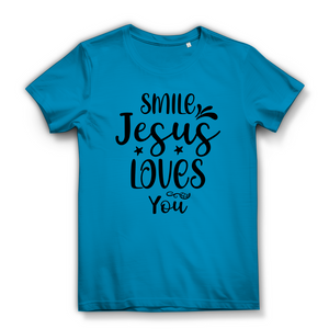 Damen Bio T-Shirt smile jesus loves you