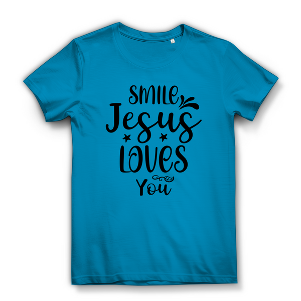 Damen Bio T-Shirt smile jesus loves you