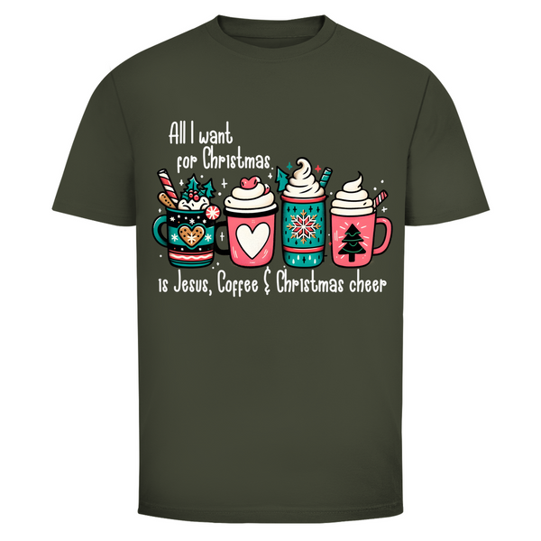 Herren T-Shirt all i want for christmas is jesus coffee